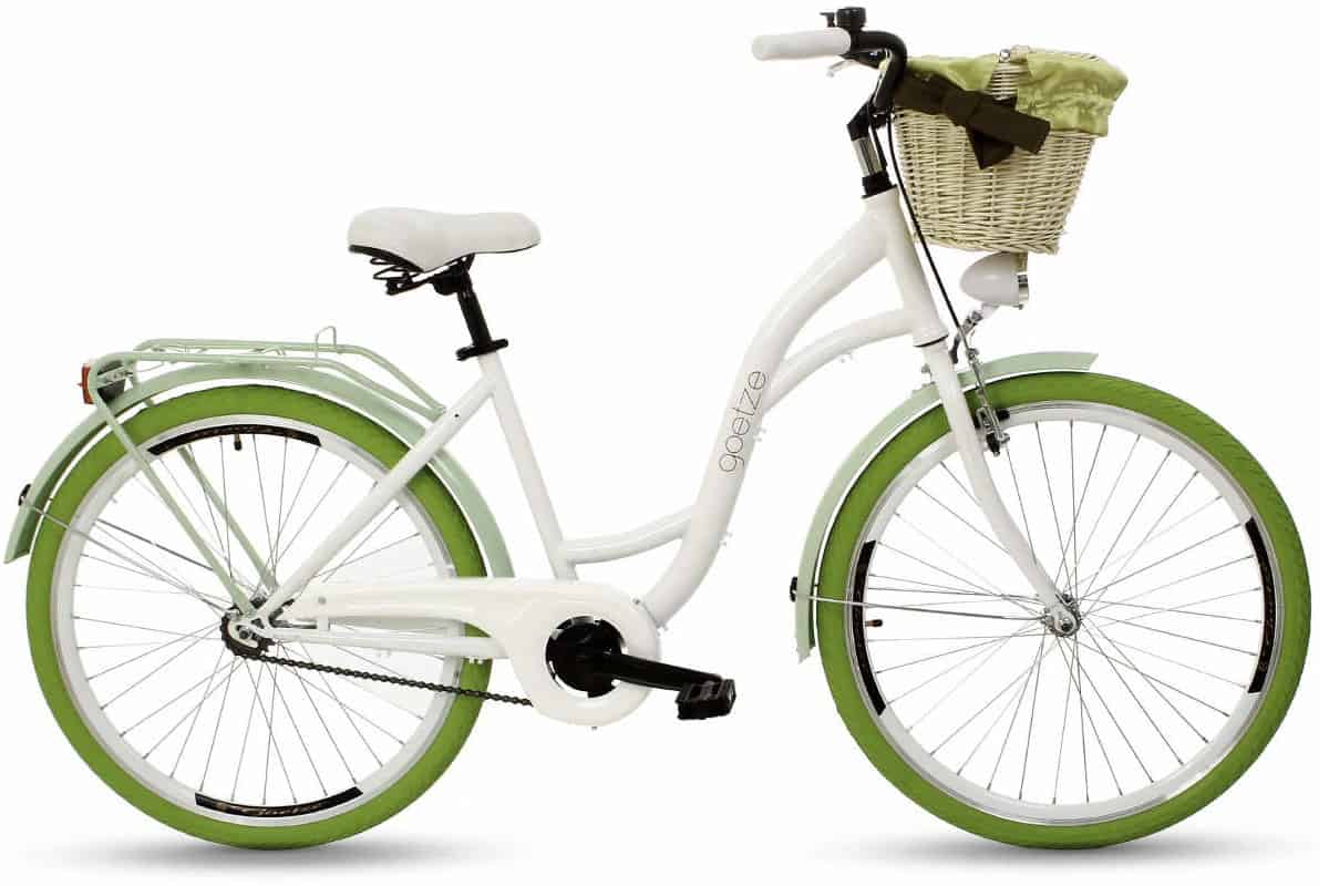 Bелосипед Goetze Colorus, 155-180 cm височина, 1-скоростен, колела 26, Бял/зелен