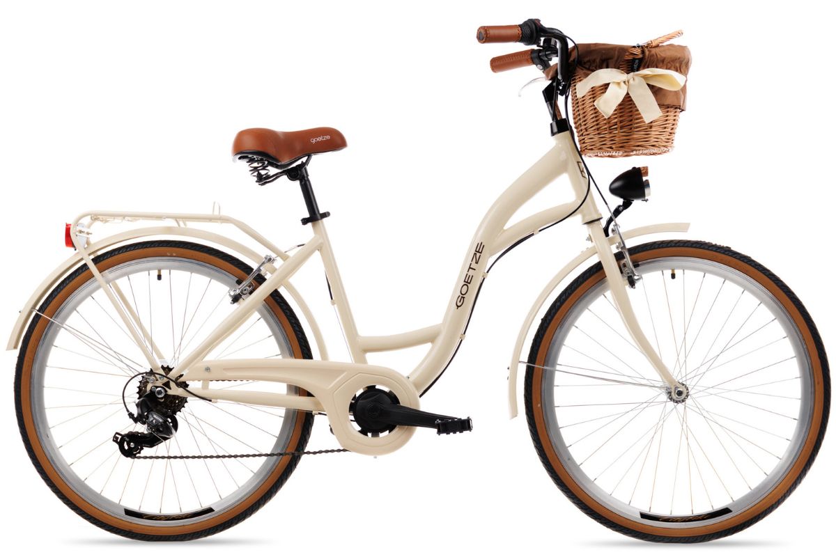 Bелосипед Goetze Mood, 155-180 cm височина, 6-скоростен, колела 26″, Кремав
