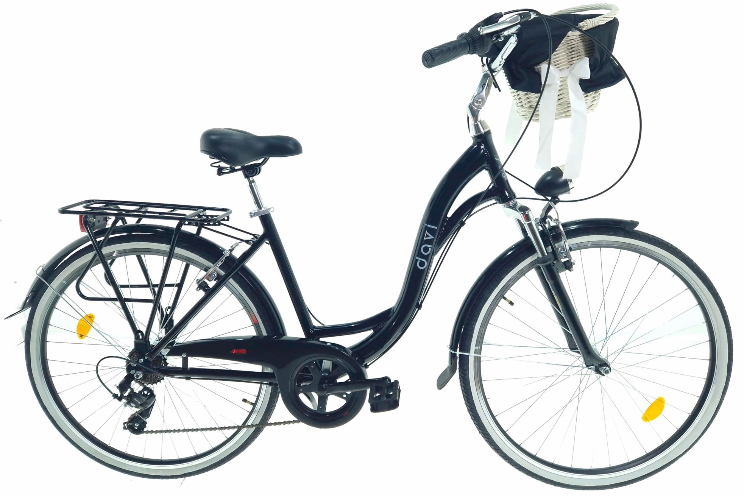 Дамски велосипед алуминий Davi Maria, 7-скоростен Shimano, 160-185 cm височина, колела 28″, черен