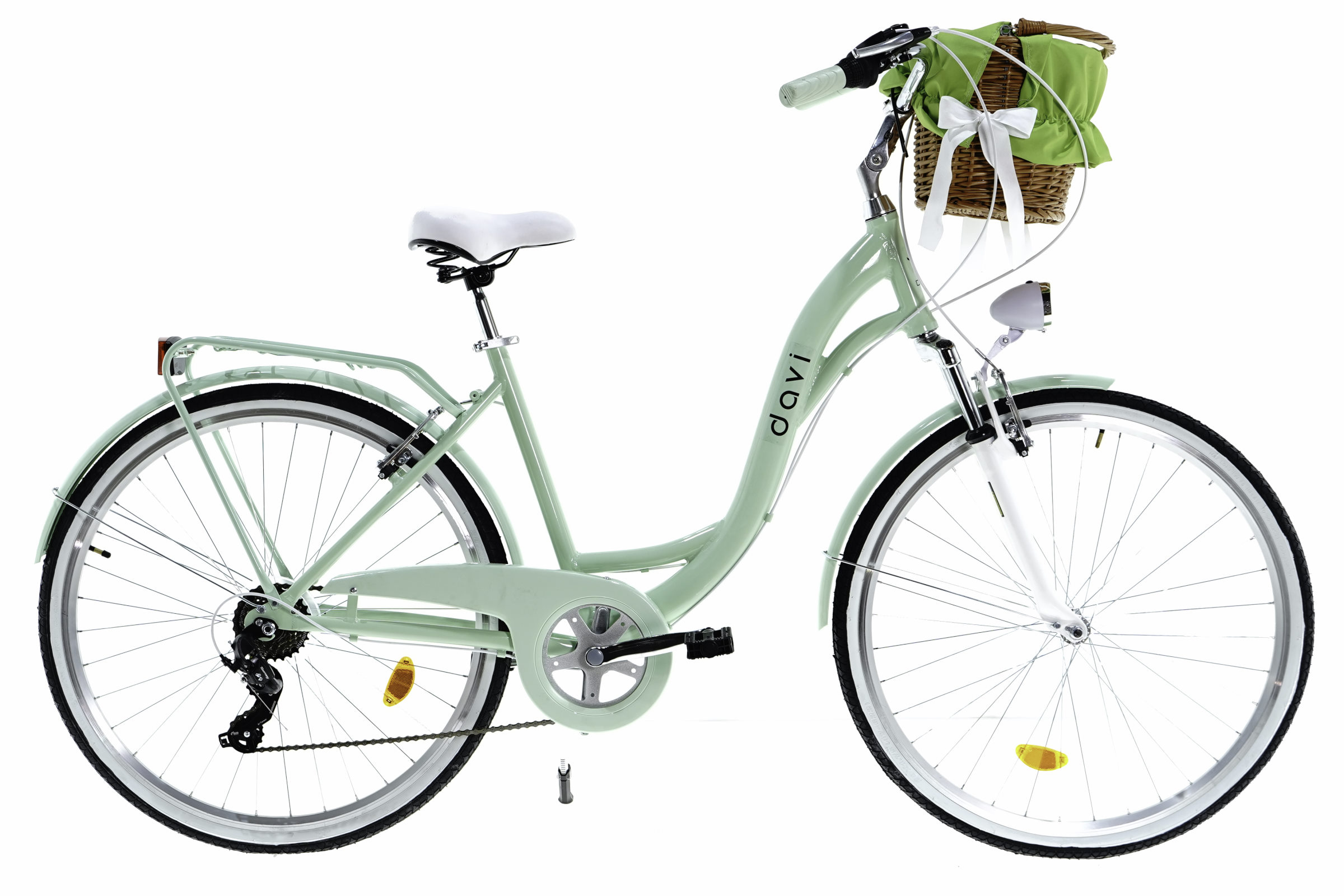 Дамски велосипед алуминий Davi Maria, 7-скоростен Shimano, 160-185 cm височина, колела 28″, зелен
