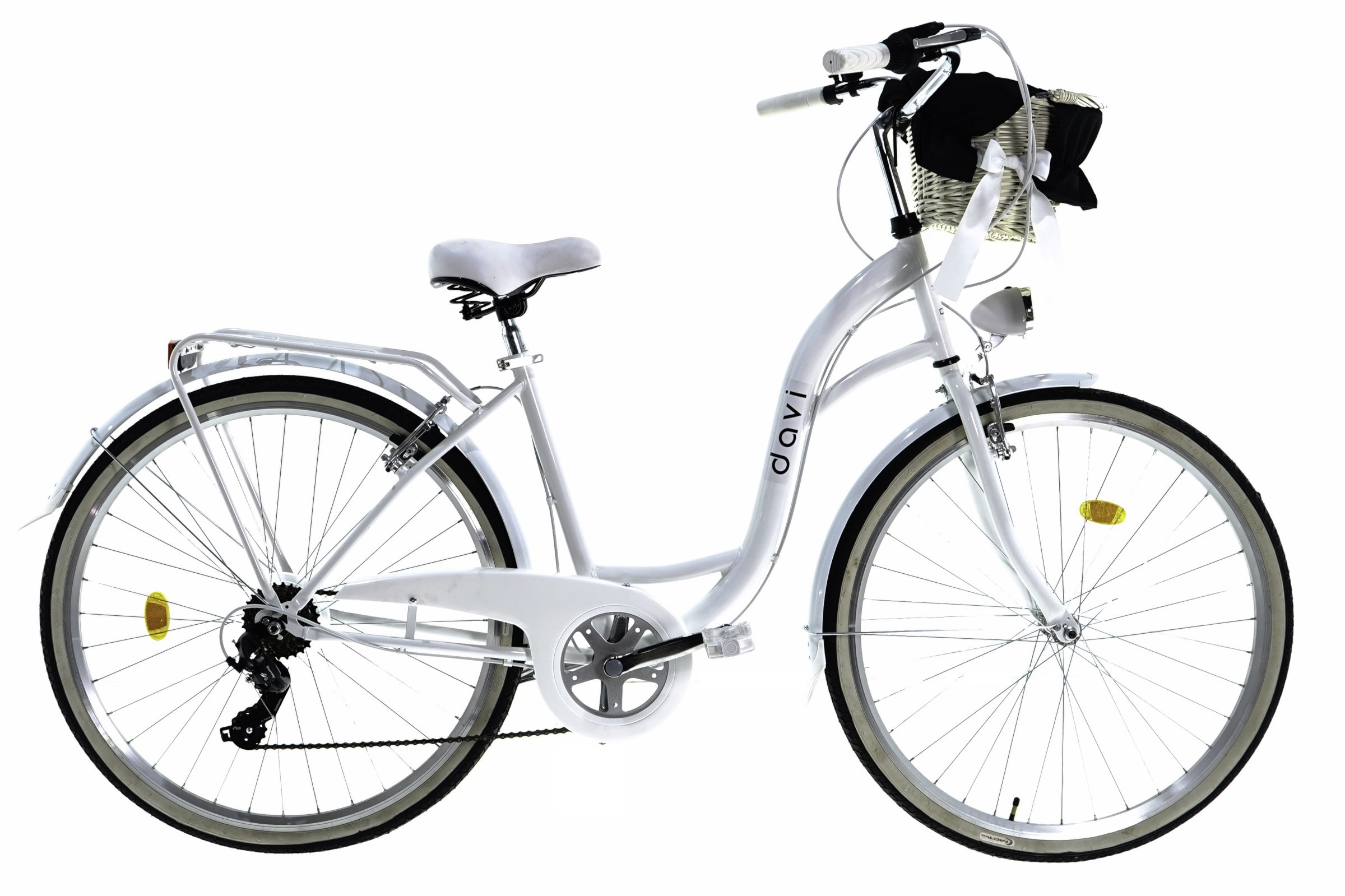Дамски велосипед Davi Emma, 7-скоростен Shimano, 160-185 cm височина, колела 28″, Бял