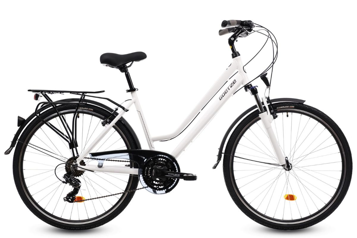 Велосипед Pамка Алуминий Goetze Tour, 21-скоростен Shimano, колела 28“, Бял 19″ – 168 – 185 cm