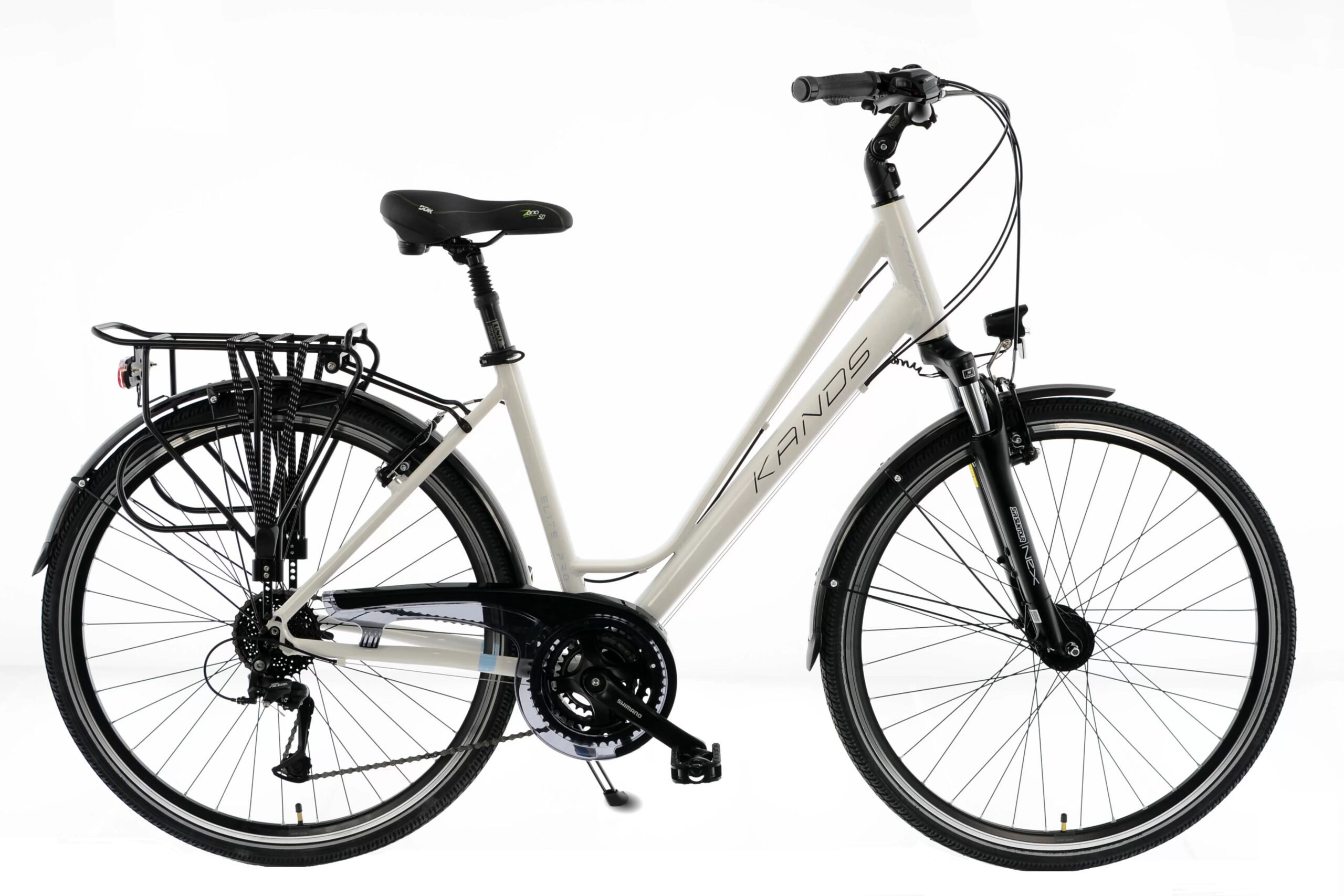 Алуминиев трекинг велосипед Kands Elite Pro, 24-скоростен Shimano, колела 28″, Бял 19″ – 168 – 185 cm