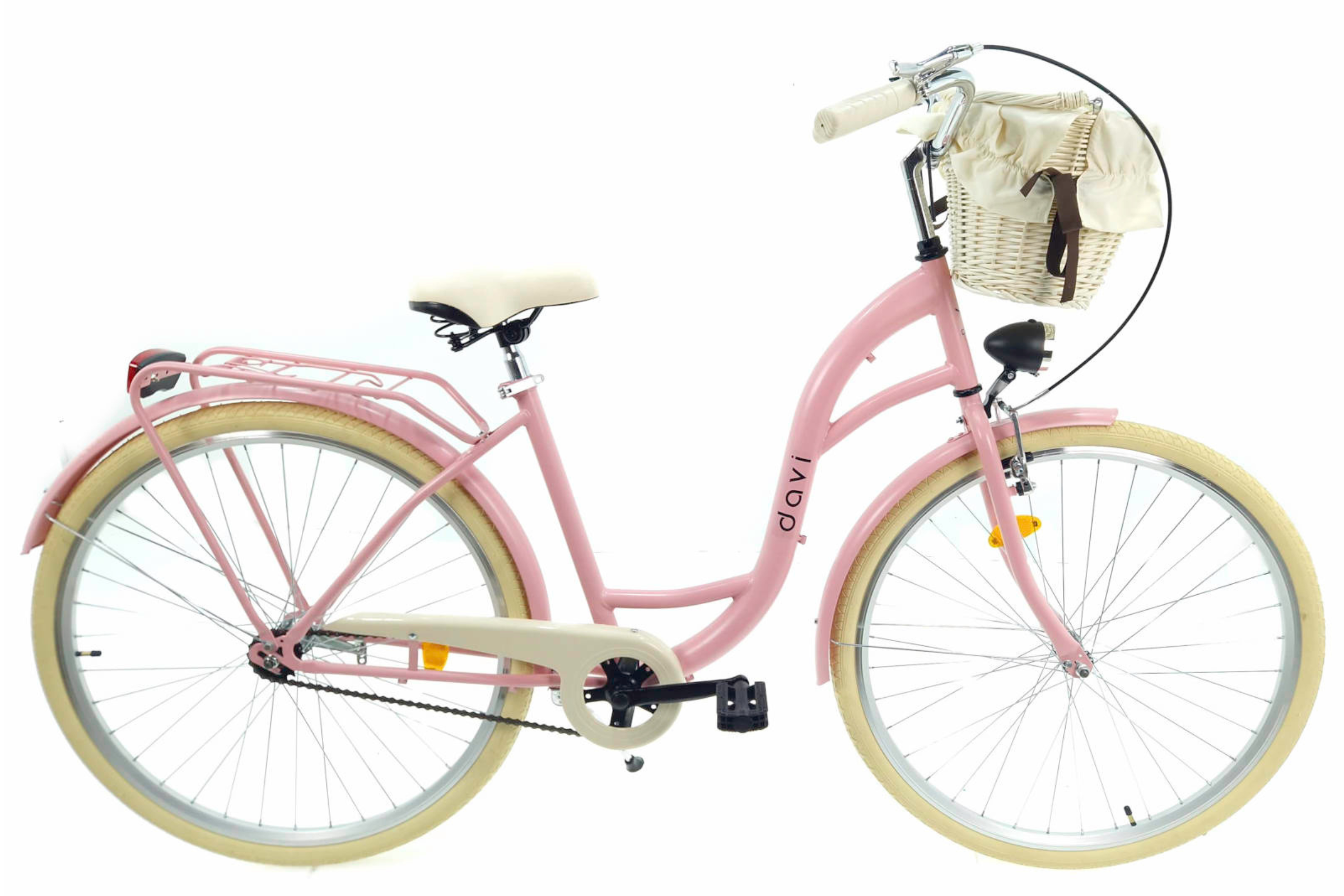 Дамски велосипед Davi Lila, 1-скоростен, 160-185 cm височина, колела 28″, розово